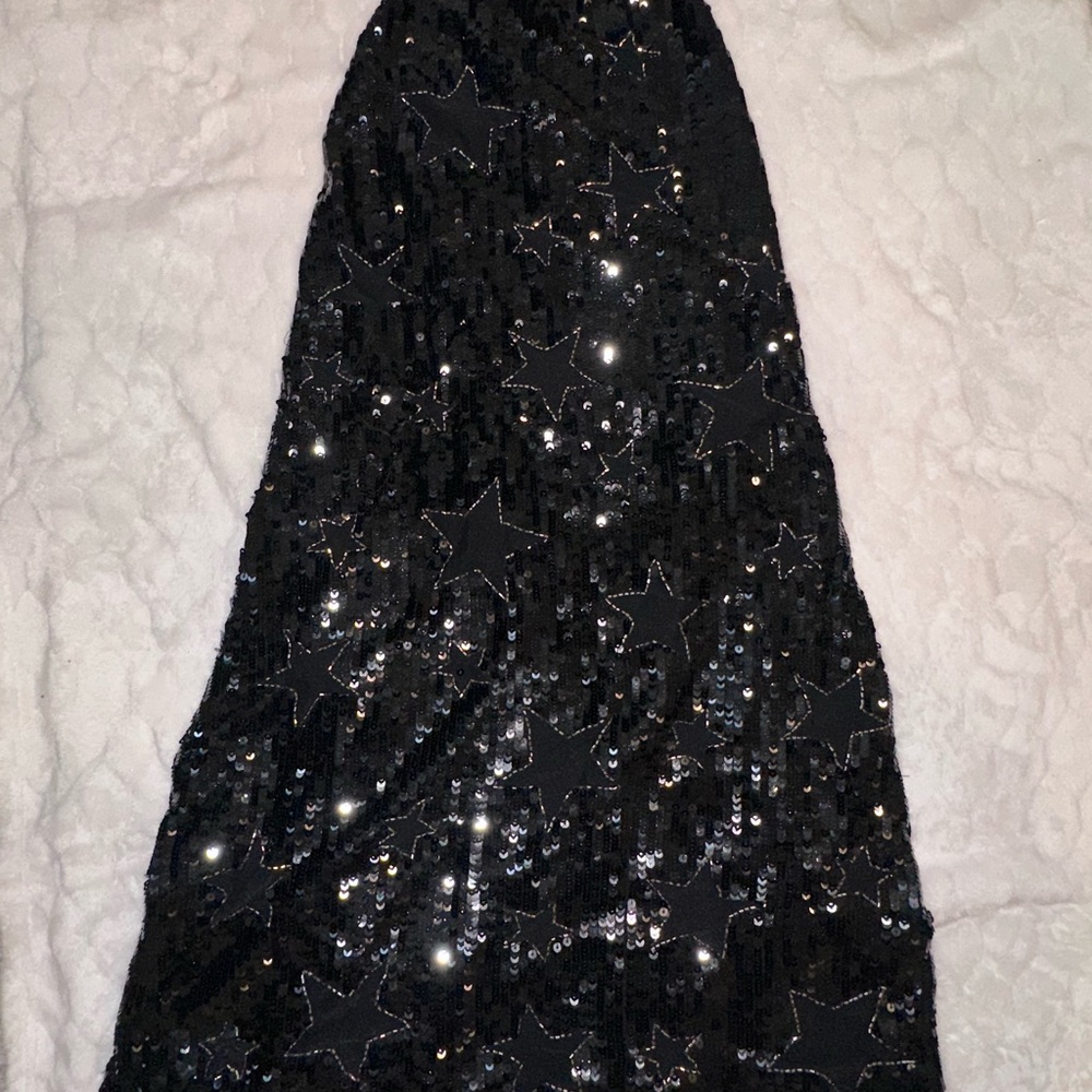 hours Women’s Black Sequin Star Embellished Halter Mini Party Concert Dress XL - Picture 3 of 11